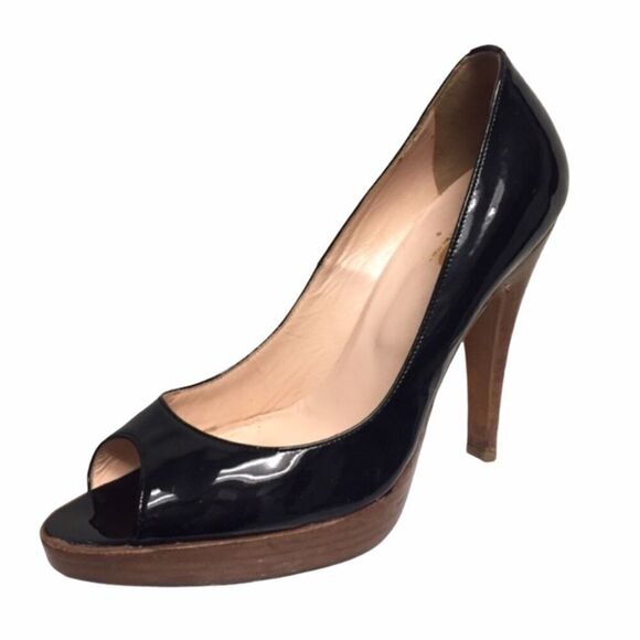 Browns id Patent Peep Toe Pumps Platform Heels 7 - Picture 1 of 9